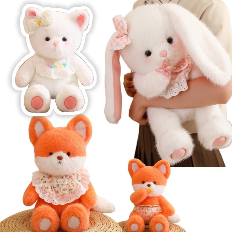 45/60cm Lovely Bunny Bear Cat Plushies Doll Fluffly Stuffed Animals Plush Toy Baby Appease Pillow Soft Home Decor Birthday Gift