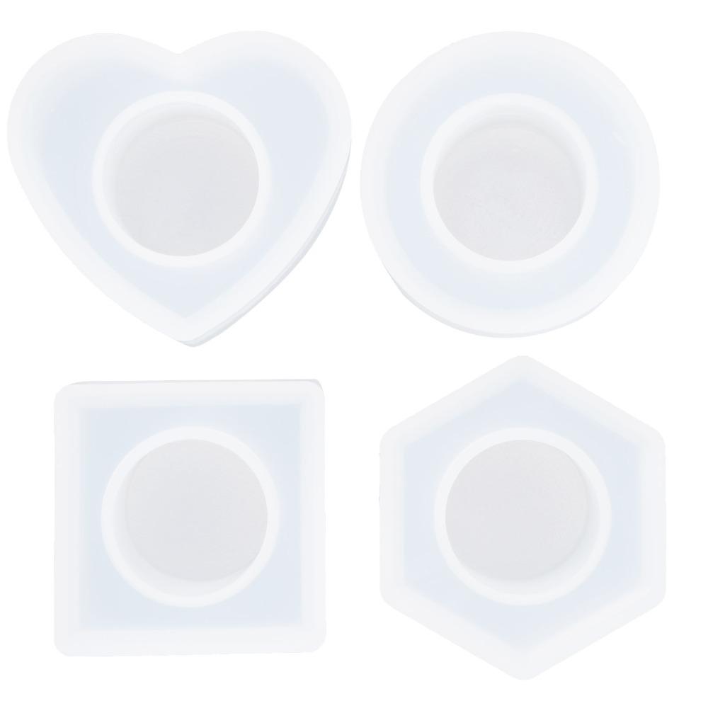 4pcs Hexagon Resin Mold Square Resin Casting Mold Jewelry Tools Silicone Mold  Parties