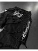Fashion America Retro Street Zip Up Patchwork Baggy Jeans Men Y2k Stripe Embroidery Splicing Black Denim Pants Hip Hop Jeans