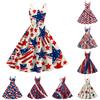 Women's Independence Day Print Sexy Off-the-shoulder Punk Retro Dress