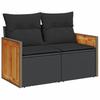 12 Piece Garden Sofa Set with Cushions Black Poly Rattan