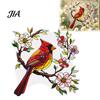 Acrylic Hanging Decor 1/2Pcs Red Bird Decoration, Standing On Flower Outdoor Ornament Branch Ornament, Indoor Window Wall