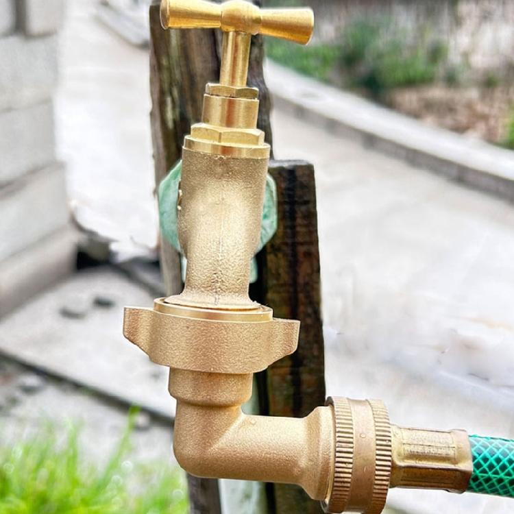 Long Lasting Brass Angled Hose Link Bend Fitting No Tool Assembly Required for Outdoor Pipe Systems and Yard Application