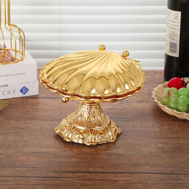 Durable Zinc Alloy High Foot Snacks Tray with European Shell Design for Corrosion Resistance and Easy Cleaning Maintenance.