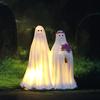 Halloween Glowing Ghost Bride Groom Statue Soft Warm Glow Spooky Outdoor Indoor Night Light Holiday Party Decoration