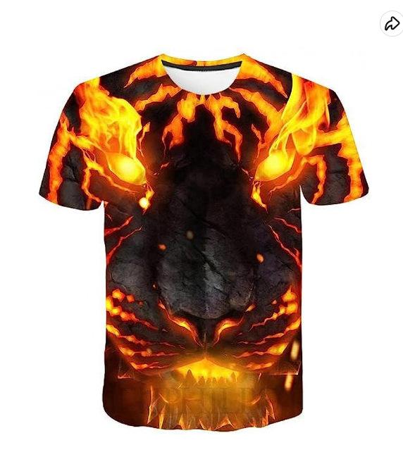 Sommer Herren T-Shirt 3D-Druck Tees Tiger Löwe Lose Rundhals Kurzarm Tops Herrenbekleidung