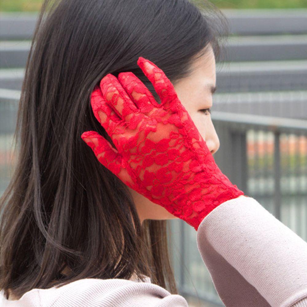 Gants Courts Gothiques de Fête Protection Solaire Gants de Mariée en Dentelle Gants de Protection UV Mitaines ajourées