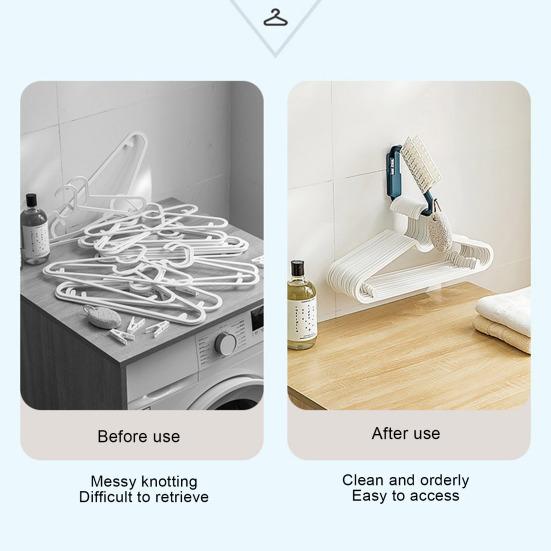 Clothing Rack Holder Wall-Mounted Space Saving Clothes Hanger Organizer Laundry Dryer Room Garment Hanger Storage Rack Dorm Accessories
