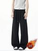Herren Fleecegefütterte Straight Leg Sweatpants - Einfarbig, Lockere Passform, Herbst/Winter Freizeitstil