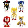 Super Sonic Plush Toy Tails Knuckles Hedgehog Stuffed Animal Soft Kids Gift 30cm