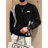 Men's Round Neck Sweatshirt Spring and Autumn American Large Size Men's Tops New T-shirt Long Sleeve Early Winter Coat