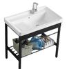 70cm Ceramic Laundry Sink with Stainless Steel Black Bracket