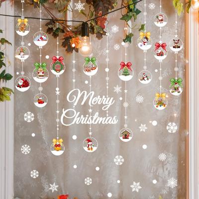 1pcs Christmas Snowflake Electrostatic Wall Sticker Glass Windows Decals Merry Christmas Decoration Stickers New Year Wallpaper