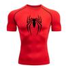 Summer Running T-Shirt Men Short Sleeve Compression Shirt Gym Sports Top White & Black Quick Dry Breathable MMA Fitness Clothing