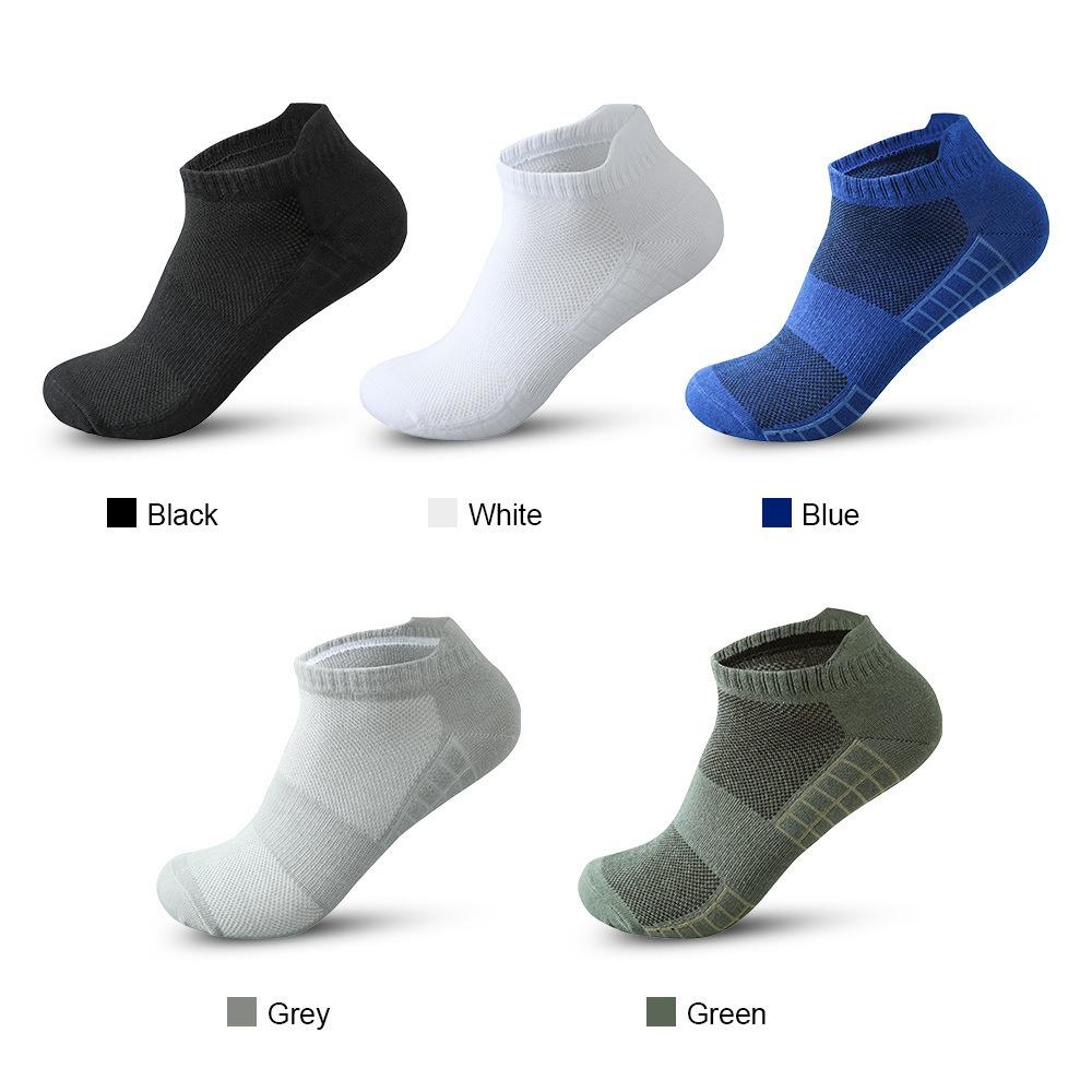 5 Pairs Short Socks Men Sports Running Socks Man Athletic Fitness Comfortable Mesh Casual Breathable Ankle Socks Black EU 38-45