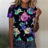 Summer O-neck casual printed women's T-shirt lion 3D printed T-shirt