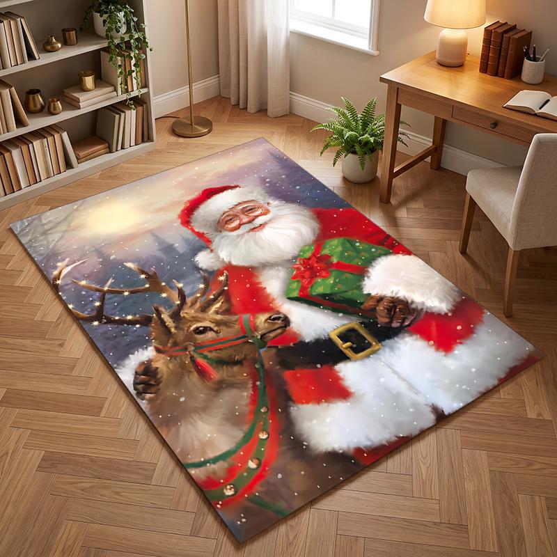 Jolly Santa Claus  (1) Office Carpets Suitable for Living Rooms Bedrooms Offices and Kitchens a Gift for Modern Home Decor