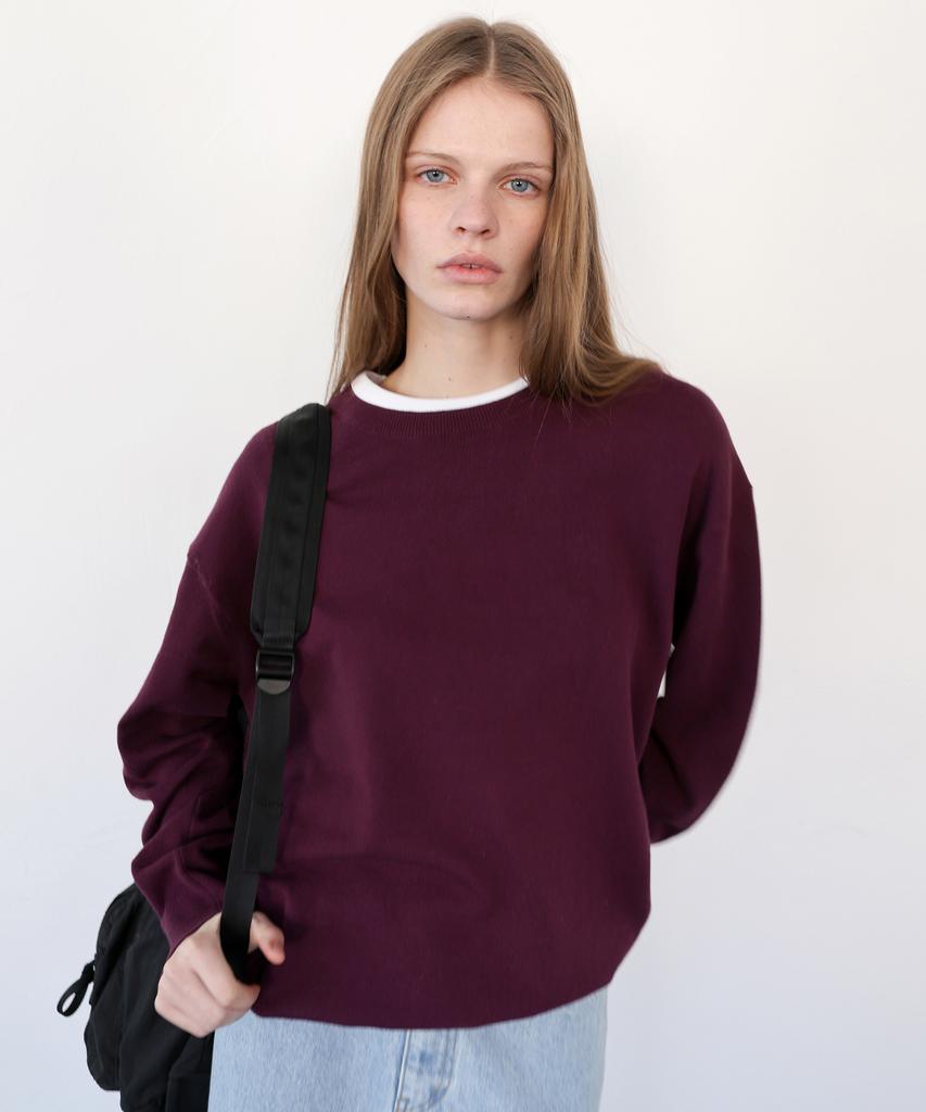 Leuba All-Day Cotton Round Knit - Plum