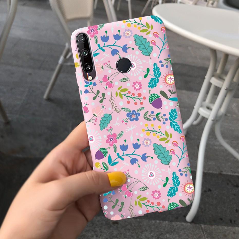 For Huawei Y7P 2020 P40 Lite E Case Cute Flower Silicone Phone Cases For Honor 9C Soft TPU Cover Bumper On Huawei P40Lite E Etui