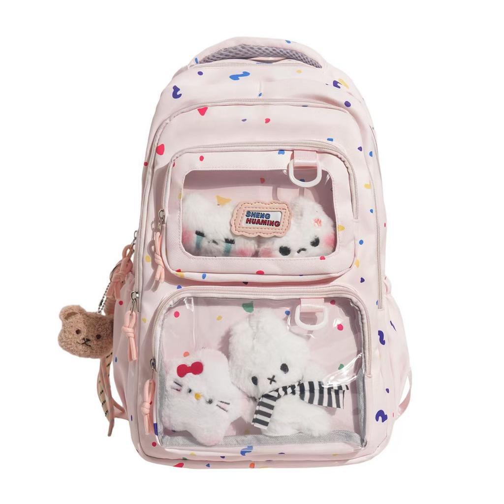 Schoolbag Japanese two-dimensional style simple backpack women's large-capacity junior high school student pain bag schoolbag women's leisure travel