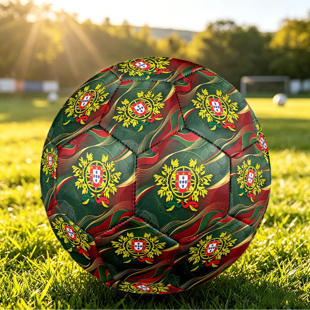 Portugal Fußball Bedruckter Größe 5 Fußball Ball Verschleißfest Standard Erwachsenen Trainingsfußball Fan Geschenk für Indoor Outdoor Spiel Sport