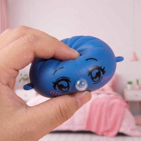 Yousheng 1/3/5Pcs Cartoon Expression Bubble Dumpling Toy Stress Relief Relaxation Steamed Bun Squeeze Toy Focus Aid Spitting Bubble Bun Fidget