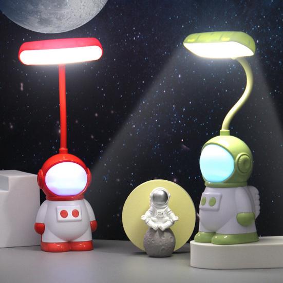 Astronaut Bureaulamp voor Kinderen Nieuwigheid Ruimtevaarder LED Nachtlamp met 7 Kleuren Kinderkamer Nachtlamp met Flexibele Zwanenhals voor Woonkamer Slaapkamer