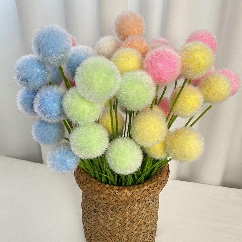 5 Decorative Artificial Flocked Ball For Party And Home Office