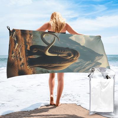 Mammoth Prehistoric Beast Beach Towel Soft Microfiber Quick Dry Absorbent Quick Towels For Pool