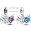 Purple Color Charm Bead Charms Bead Charms Genuine Copper Cute Owl Butterfly Flower Pendants Compatible With Authentic Accessories Bracelets Do It You
