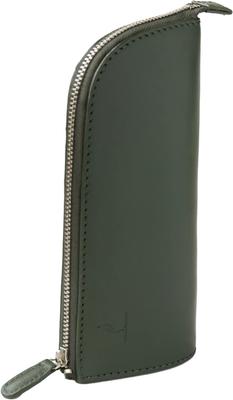 [mieno] Pencil Case, Pen Storage, Pen Holder, Freestanding, Genuine Cowhide Leather (Green)