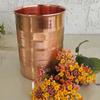 Pure Copper Plain Glass with Luxury Design, Drinking Serving Water, Yoga Ayurveda, Volume-300 Ml, Pack of 2