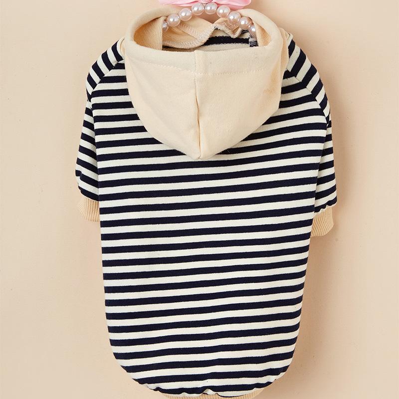 Pet Clothes Winter Warm Coat Stripe Hoodie Jacket Cat Dog Clothing Chihuahua Small and Medium Dog Clothes French Bulldog