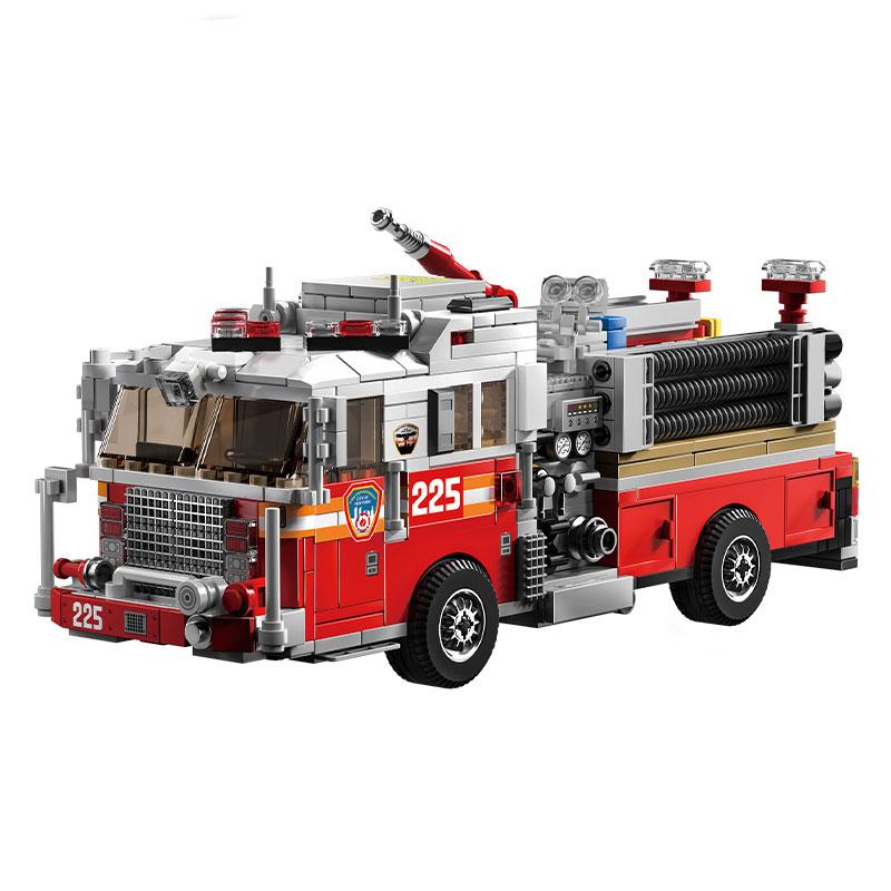 Briques de Construction Camion de Pompiers Véhicule de Secours d'Ingénierie Urbaine Modèle Briques Jouets Éducatifs DIY Cadeaux de Vacances Pour Enfants