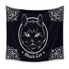Home Decor Black Cat Tapestry Moon Goth Tattoo Halloween Art Wall Hanging Bedroom Living Room Dormitory Fabric 230x180cm Tapiz