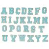 26 Pcs Iron On Letters A To Z Blue Letters Gold Glitter Border Clothing Sewing Embroidery Iron Patches Decorations