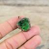 Carved Chrome Diopside Pendant Electroformed Copper Pendant Gemstone Pendant Copper Jewelry Handmade Pendant Electroformed Jewelry For Gift