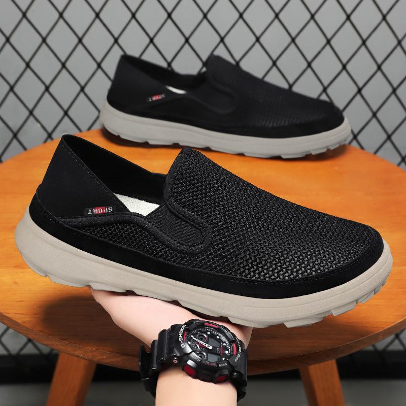Fashion 2025 New Men's Korean Style Breathable Mesh Shoes Spring Casual Lightweight Sole Non-Slip Walking Shoes Comfortable for Men