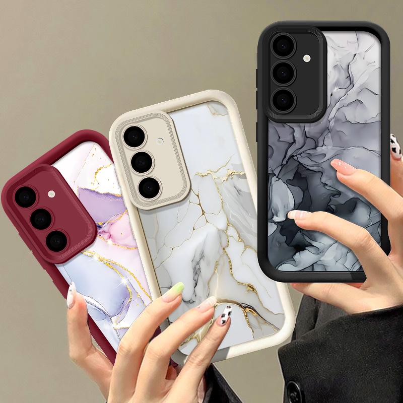 Marble Case For Samsung Galaxy S25 Edge S23 S24 S22 Ultra Plus S24 FE A55 A54 A56 A34 A35 A36 A26 A16 A14 A15 A25 Silicone Cover