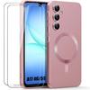 Protective Case - BOOLING - for Samsung Galaxy A17 5G/4G - Silicone with Pink Magnetic Circle - 2 Screens
