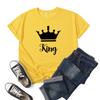 King Queen Crown Print Couple T Shirt Short Sleeve O Neck Women Loose Tshirt Fashion Lovers Tee Shirt Tops Clothes