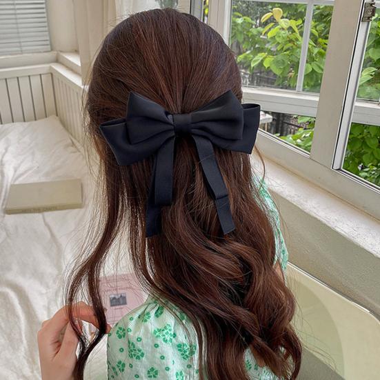 Hairpin Smooth Satin Hand-Sewn Three-Dimensional Ribbon Large Bow Hair Clip Hair Styling Tool Hair