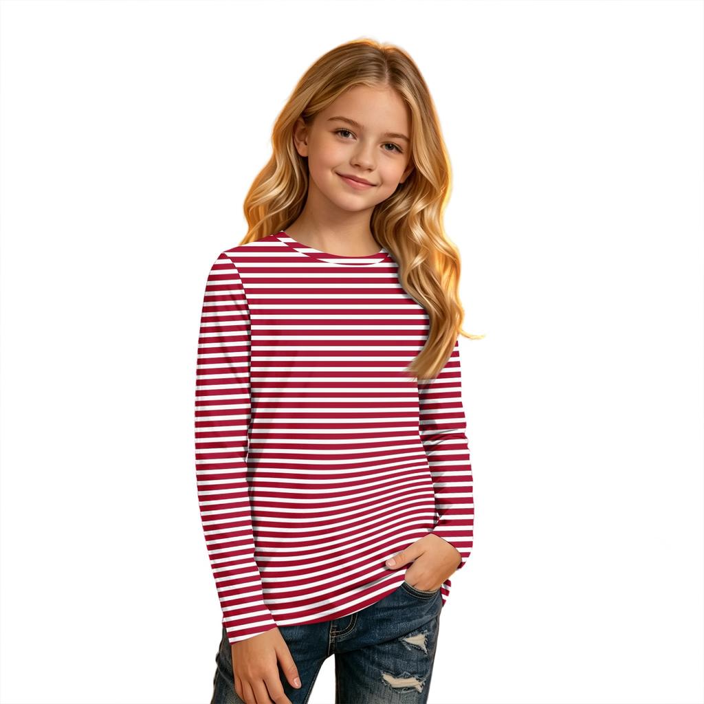 Kids' Long Sleeve Round Neck T-Shirt for Everyday Casual Wear