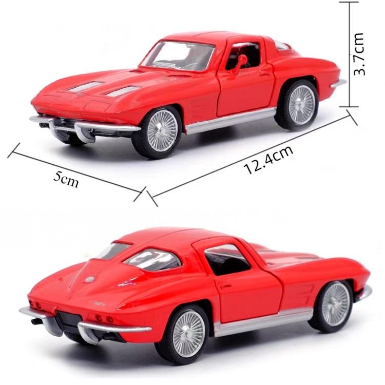 Chevrolet Corvette C2 1963 Retro Klasický Superauto Simulace Kovový Model & Hračka Vozidlo RMZ city 1:36 Modelů aut ze slitiny Dárky pro děti