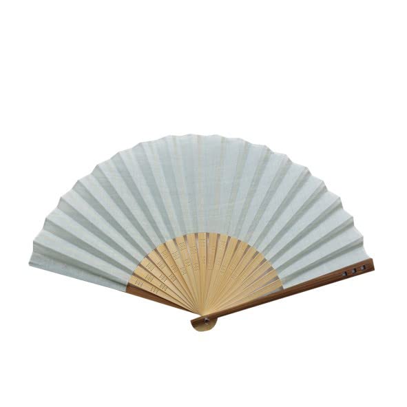 Onishi Kensei Seihan Omi Linen Fan 23cm Blue "Ripple" 78-02