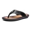Men's Summer Flip Flops Luxury Leather Casual Barefoot Shoes For Men Comfortable Fashion Beach Outdoor Walking Slippers Footwear