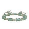 Green Aventurine Bamboo Bead Bracelet – Gold Accent Adjustable Boho Jewelry, Prosperity Healing Gift for Women