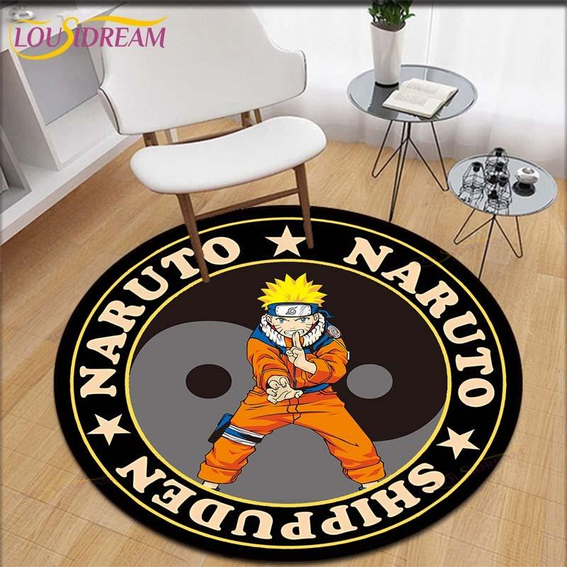 Cartoon Naruto Round Carpet for Living Room Rugs Girls Cosmetics Area Rug Doormat Bedroom Carpet Mat for Children Girls