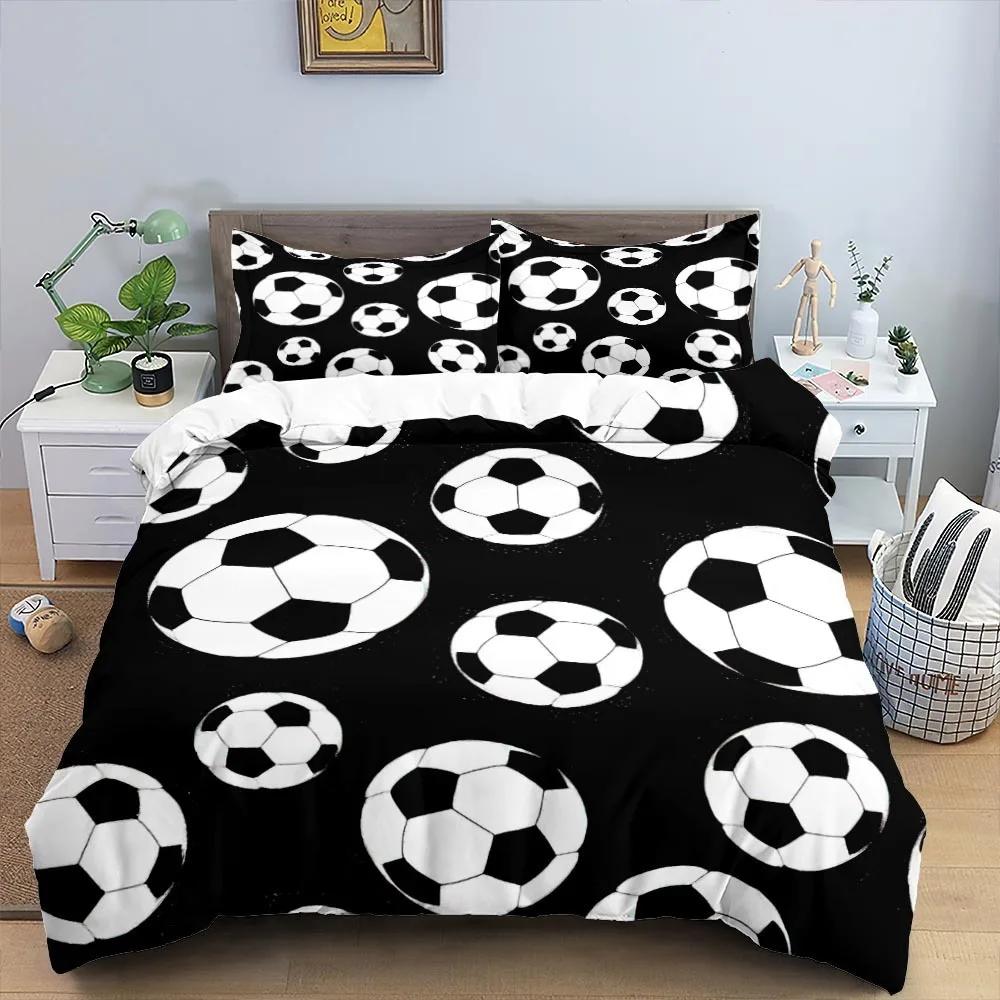 Cool Football Soccer 3D Duvet Cover Pillowcases Bedding Set For Boys Room Decor Twin Queen King Size