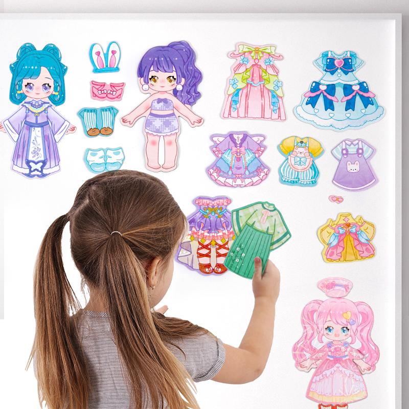 Magnetic Princess Dress-Up Refrigerator Stickers - DIY Imaginative Play Matching Game
